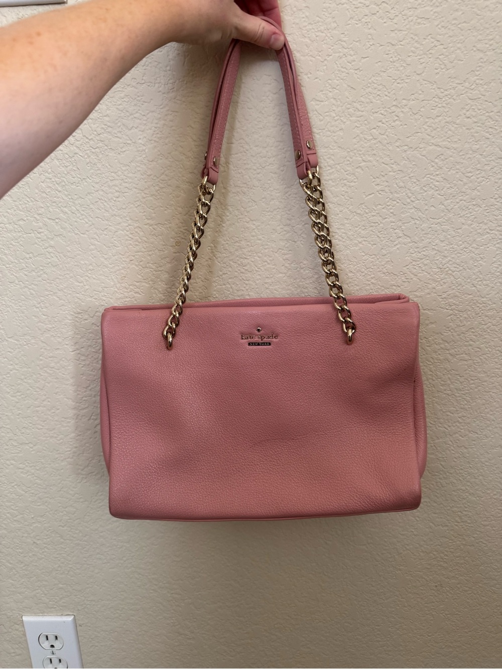 kate spade Pink Leather Chain-Accent Shoulder Bag